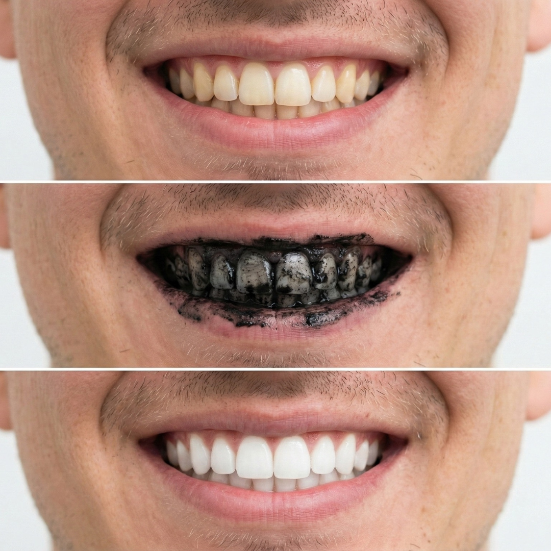 Blanqueador con carbón activo vegano + cepillo de bambú