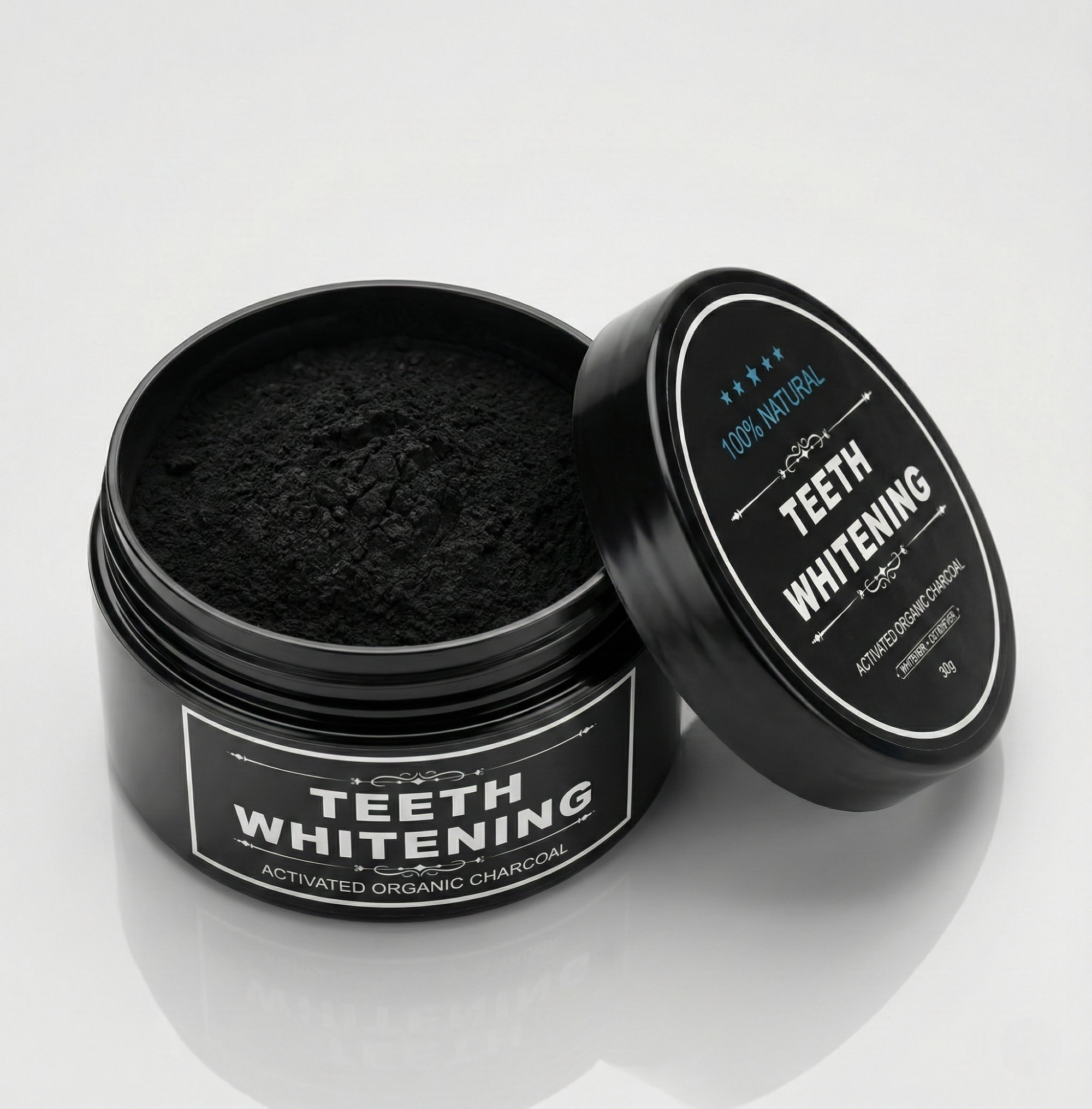 Blanqueador con carbón activo vegano + cepillo de bambú